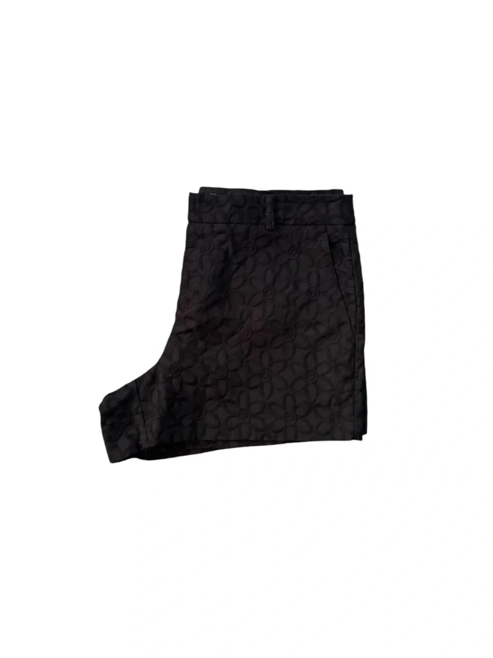 Elle Black Floral Eyelet Shorts